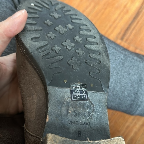 Eileen Fisher Chocolate Brown Leather Midi Boot Size 8 - Picture 12 of 12